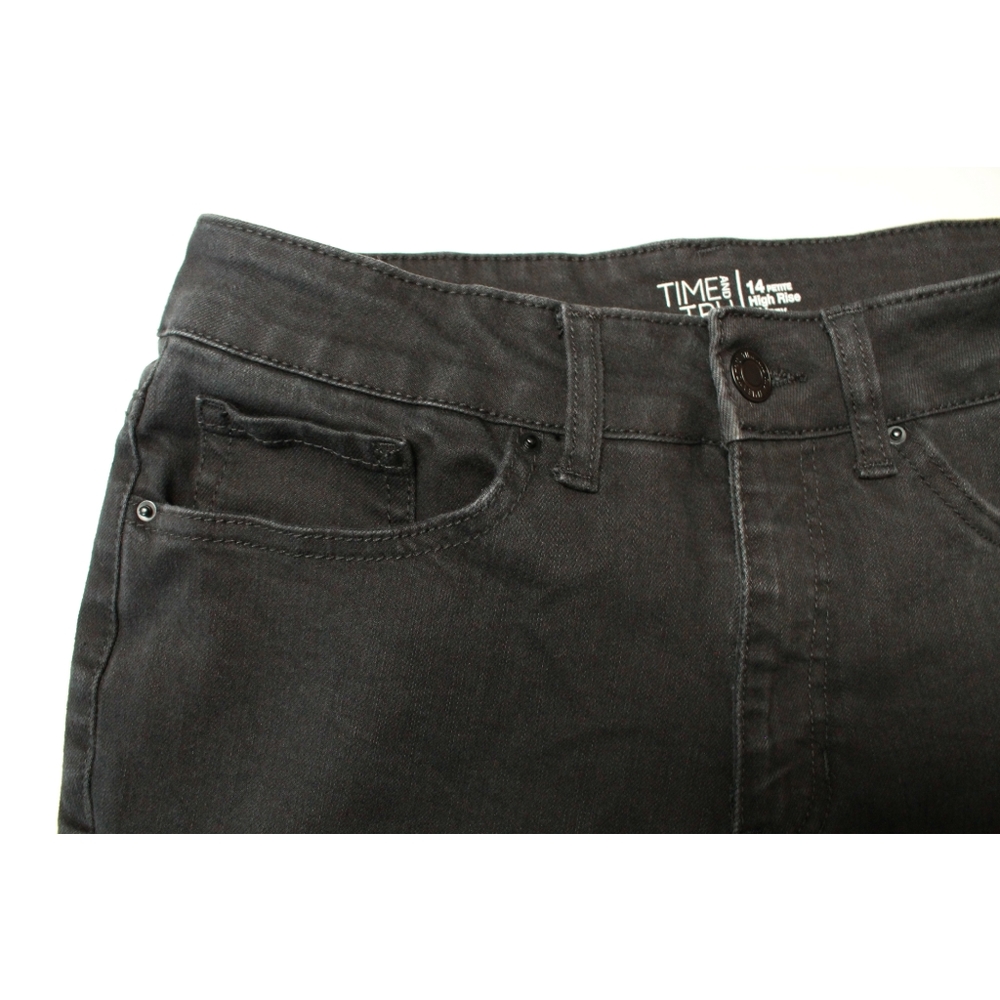 Black High Rise Skinny Jean, Size 14 Petite